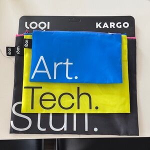 LOQI Kargo 3-Piece Storage Pouch Set in Blue, Yellow, Black